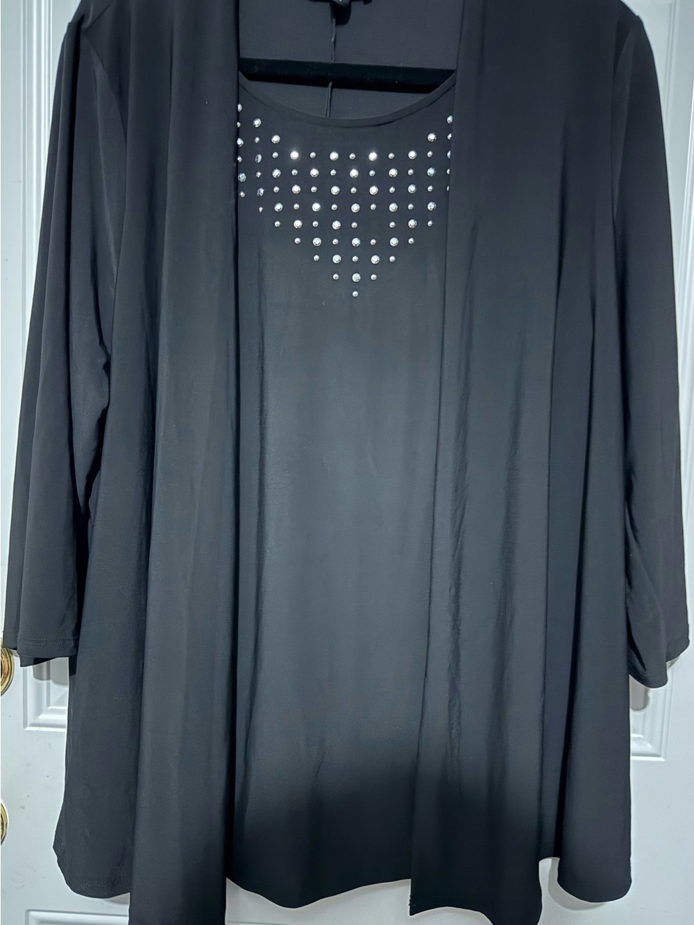 Cocomo Black Women's Top with Silver Stud Detail